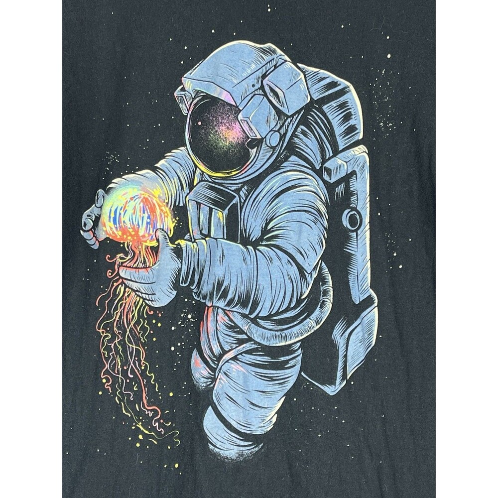 Threadless Astronaut Space Graphic Tee Black Men’… - image 3